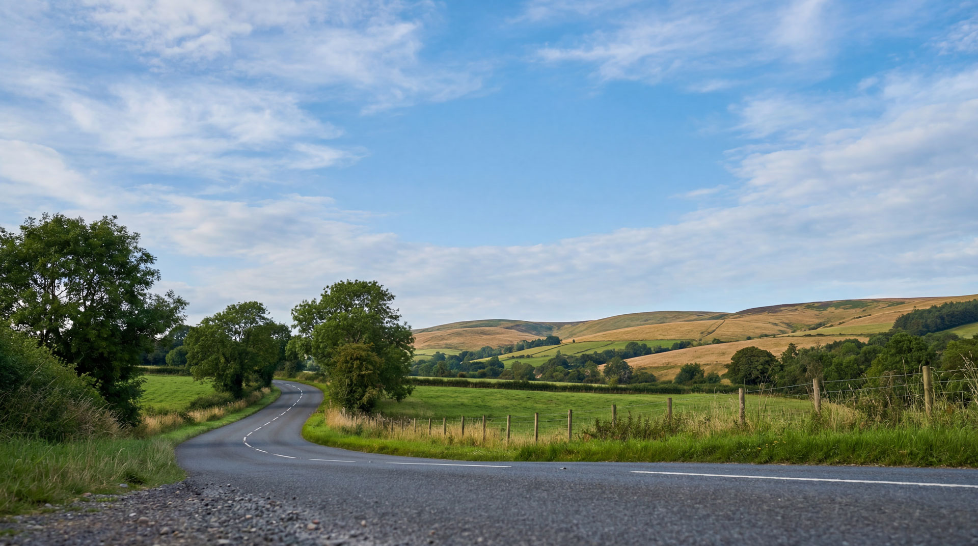 Rural highway with wireless coverage